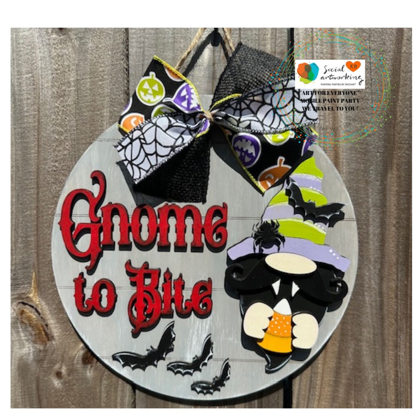 Gnome to Bite Door Hanger