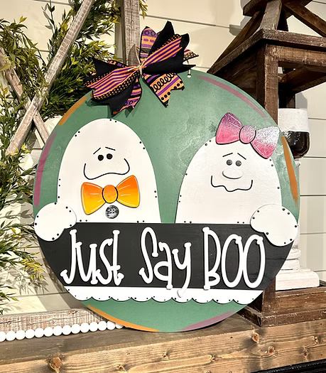Just Say Boo Ghost Door Hanger