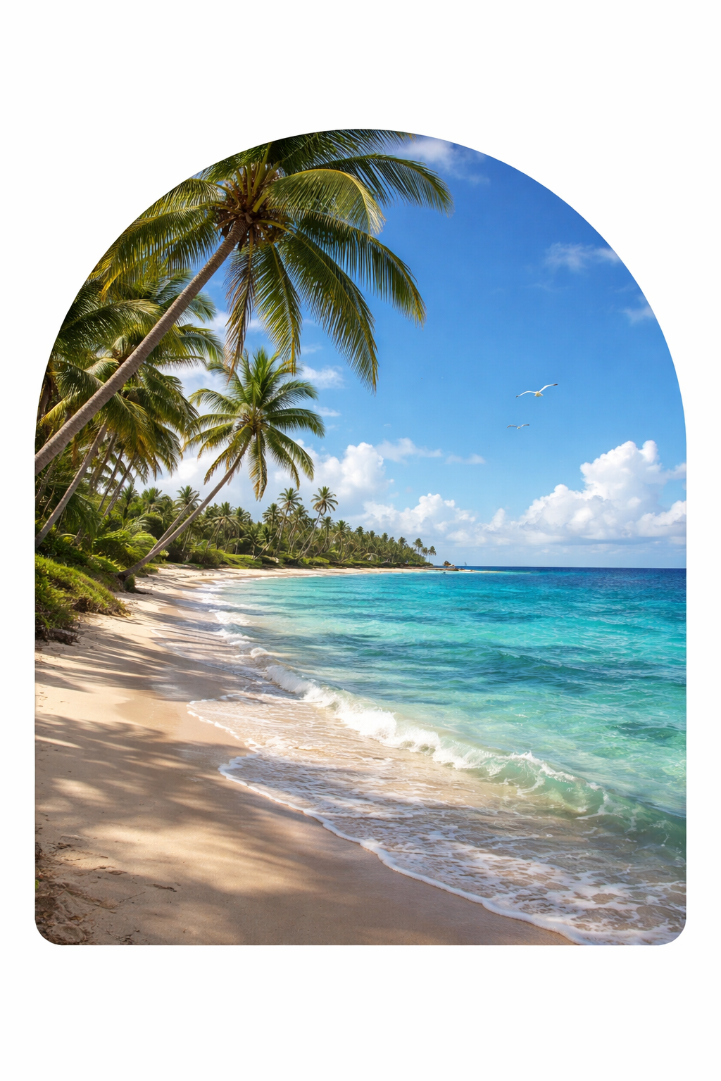 Resin Glass & Glitter Beach & Palm Trees