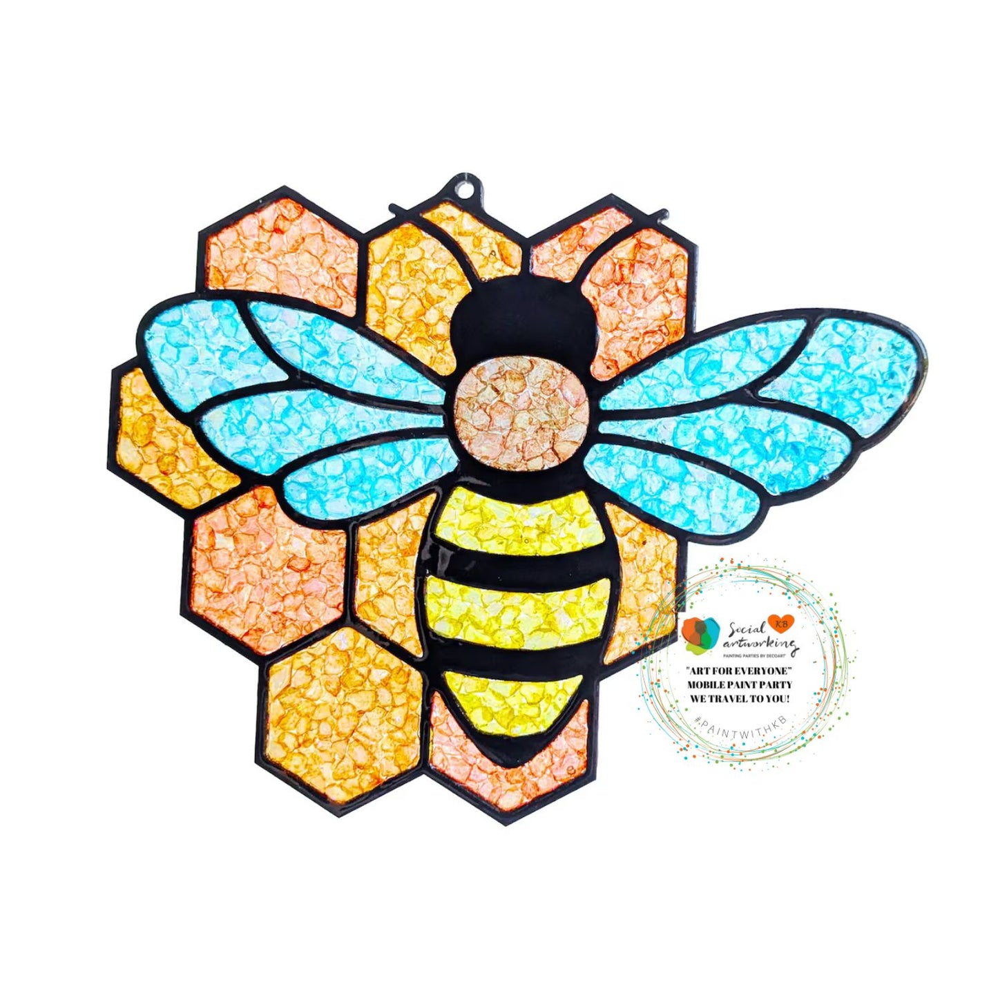 Bee Suncatcher 6 or 8 inch shape