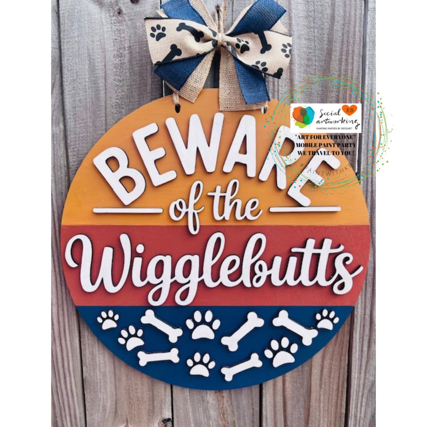 Beware of the Wigglebutts 2-D Wood Door Hanger