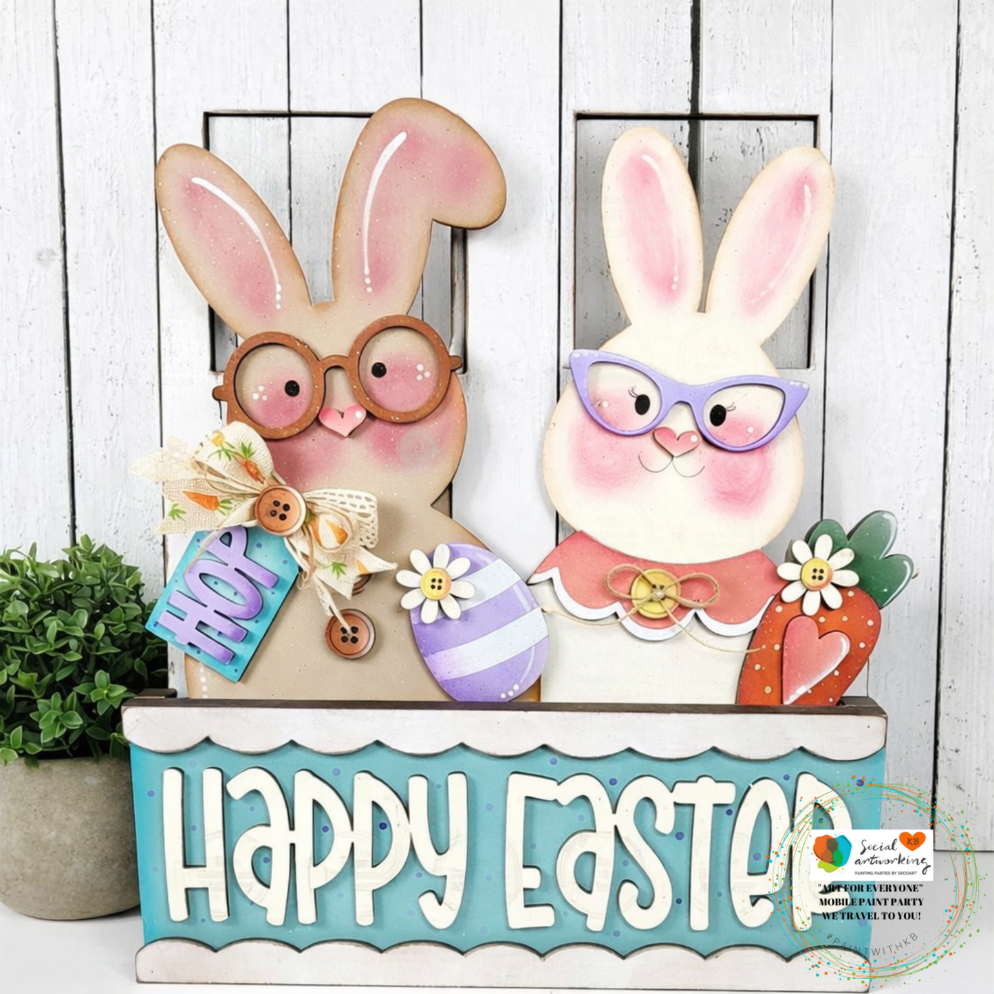 Bunny Couple Window Box