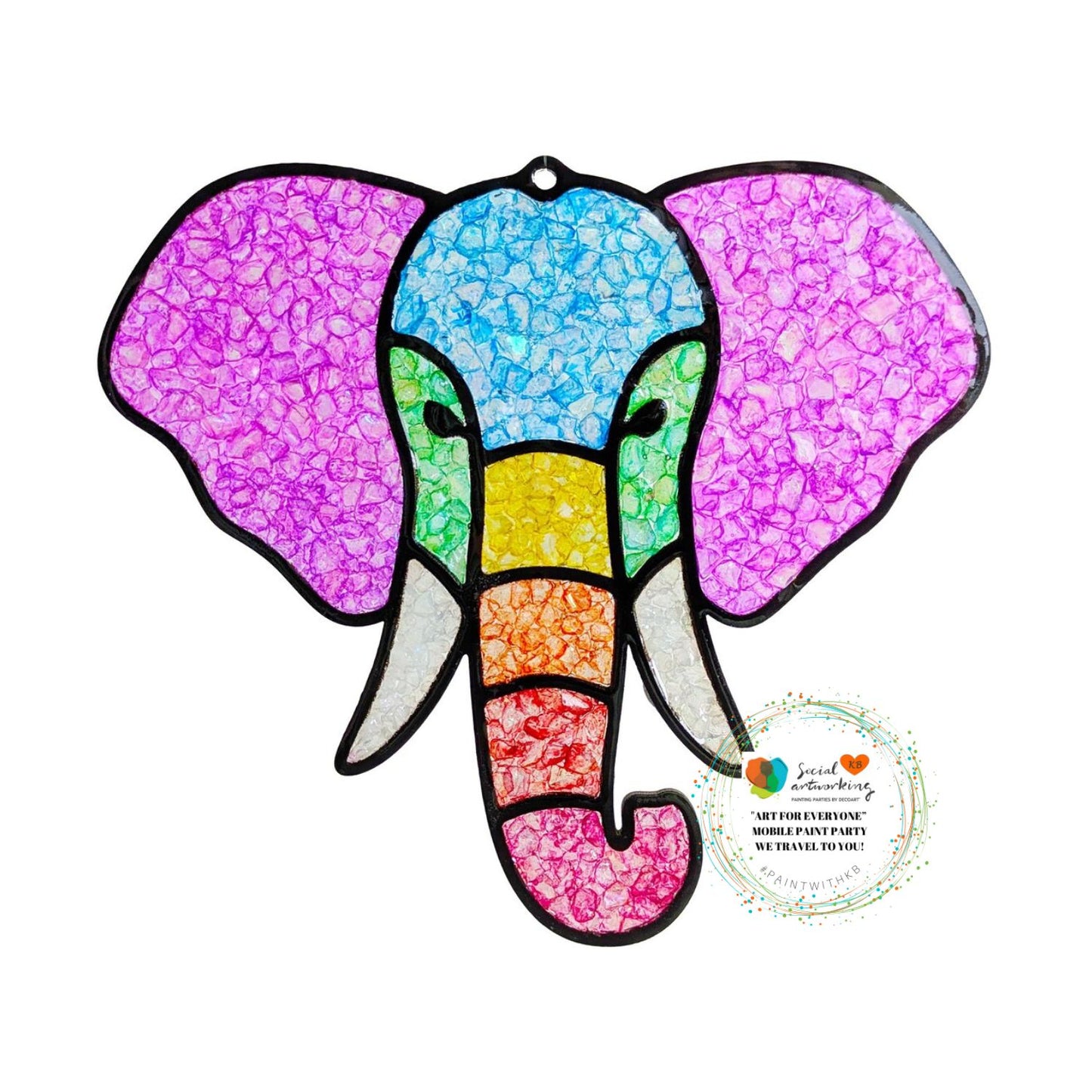 Elephant Suncatcher 6 or 8 inch shape