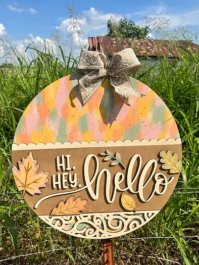 Hi Hey Hello Leaves 2-D Wood Shape