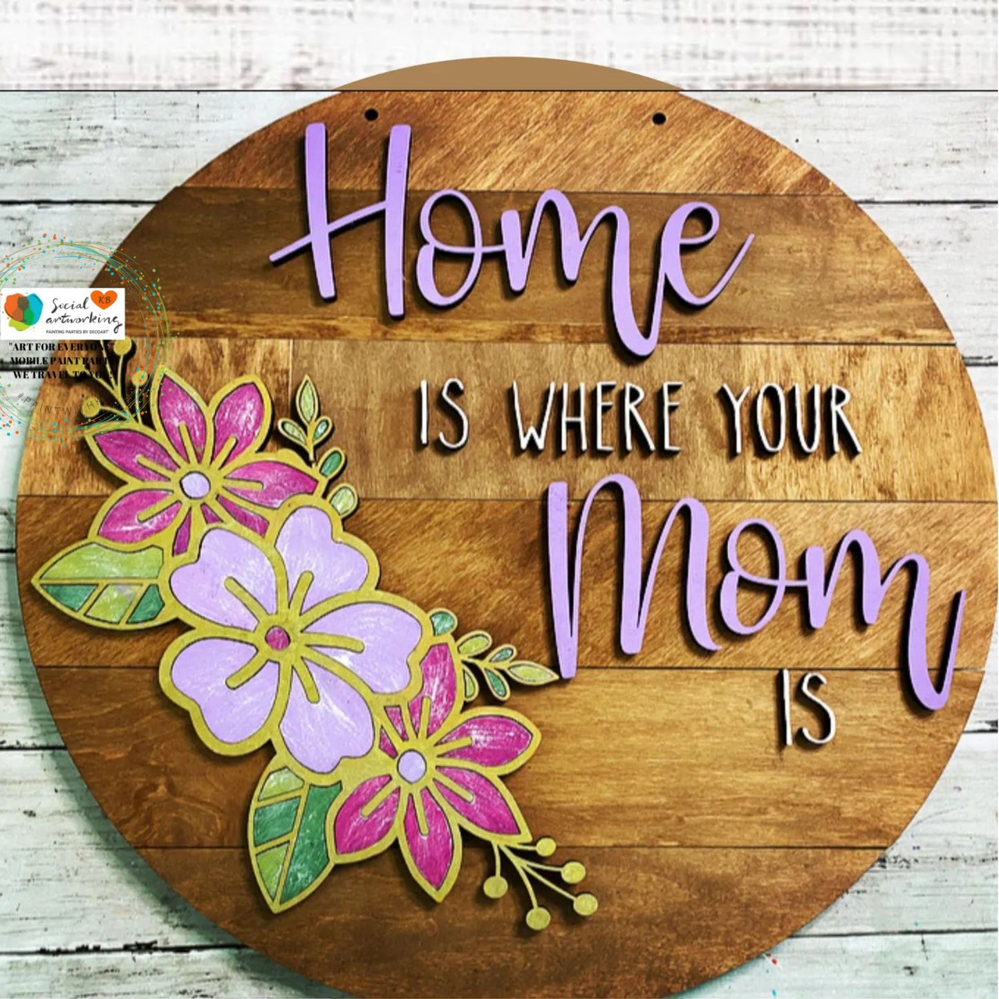Home is Where your Mom is Orchids 2-D Door Hanger