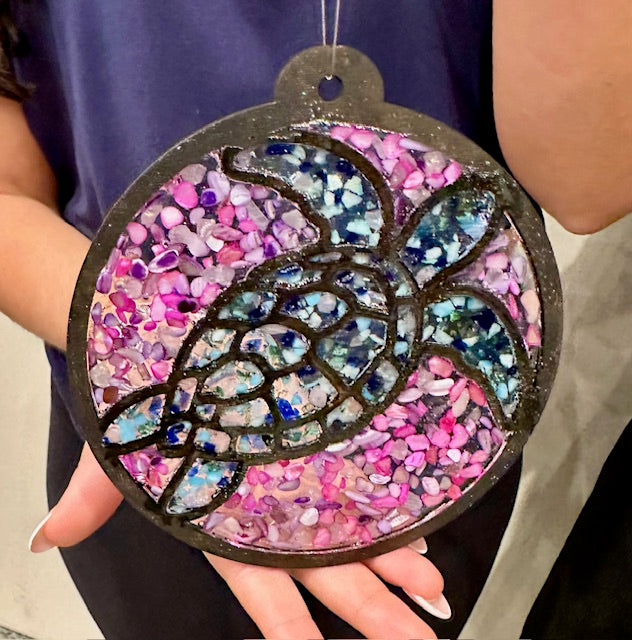 Faux Stain glass Sea Turtle