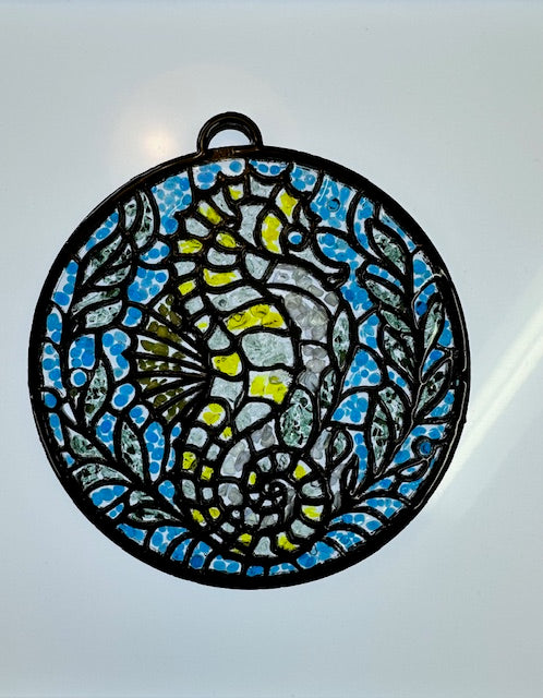 Faux Stain glass Seahorse