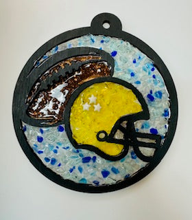 Faux Stain Glass Football Helment