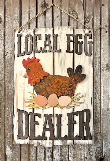Local Egg Dealer 2-D Wood Door Hanger