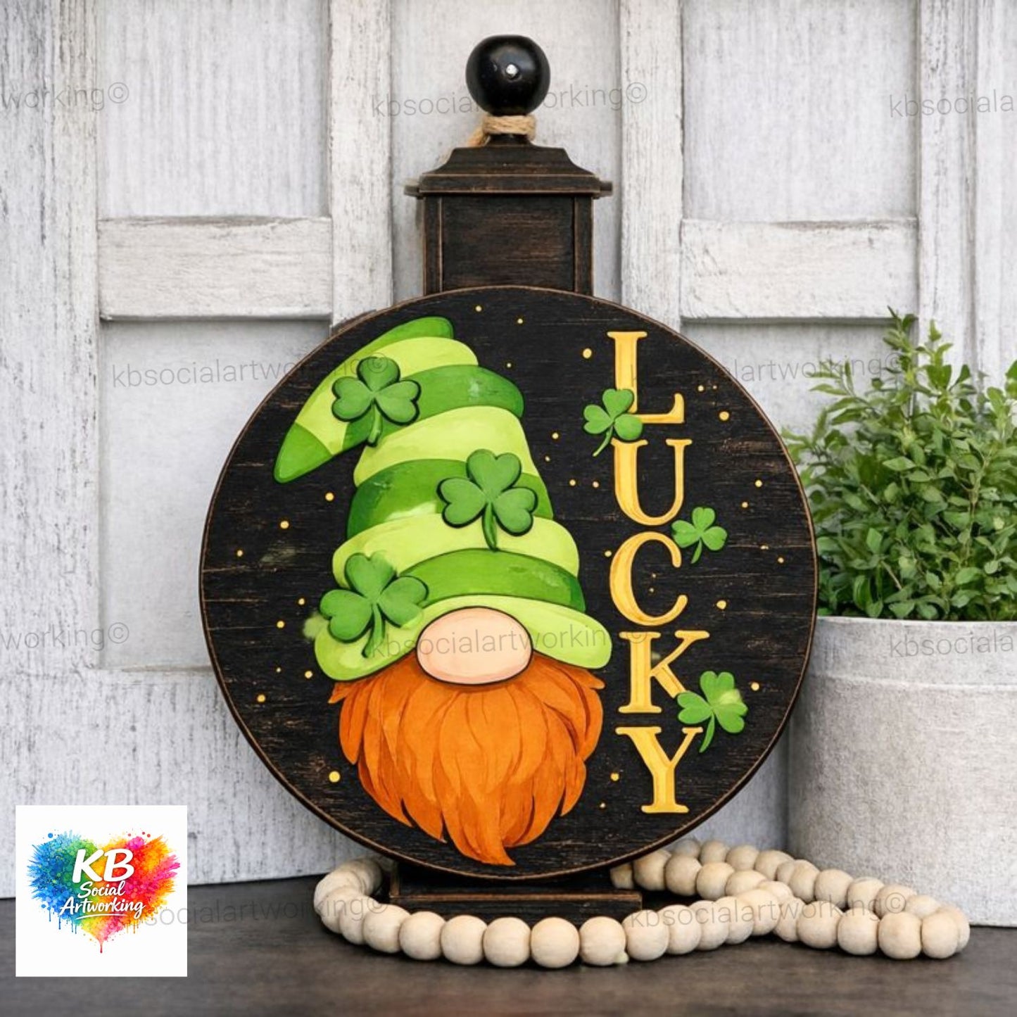 Lucky Gnome 2-D Door Hanger