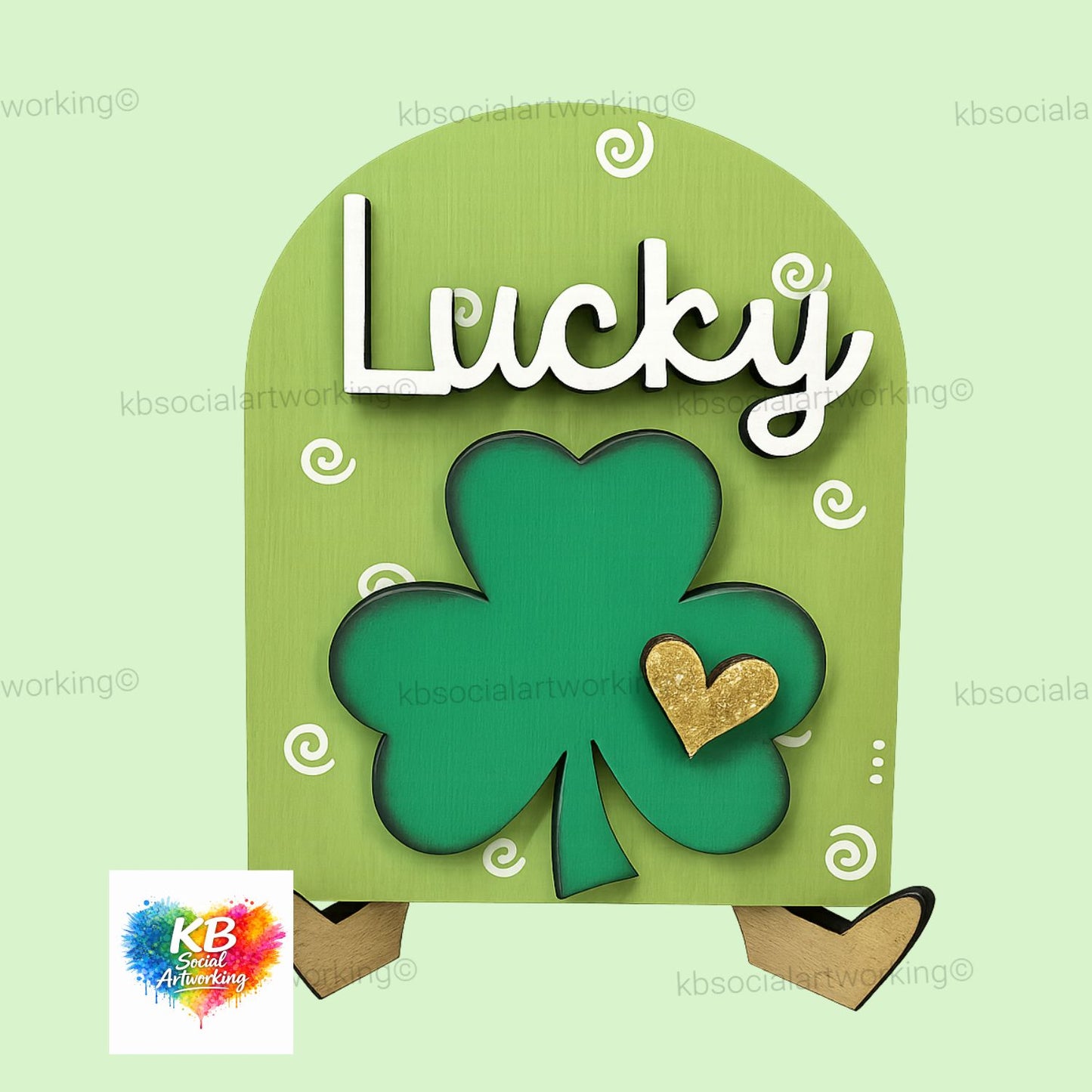 Lucky Shamrock Painted 2-D Arch with stand