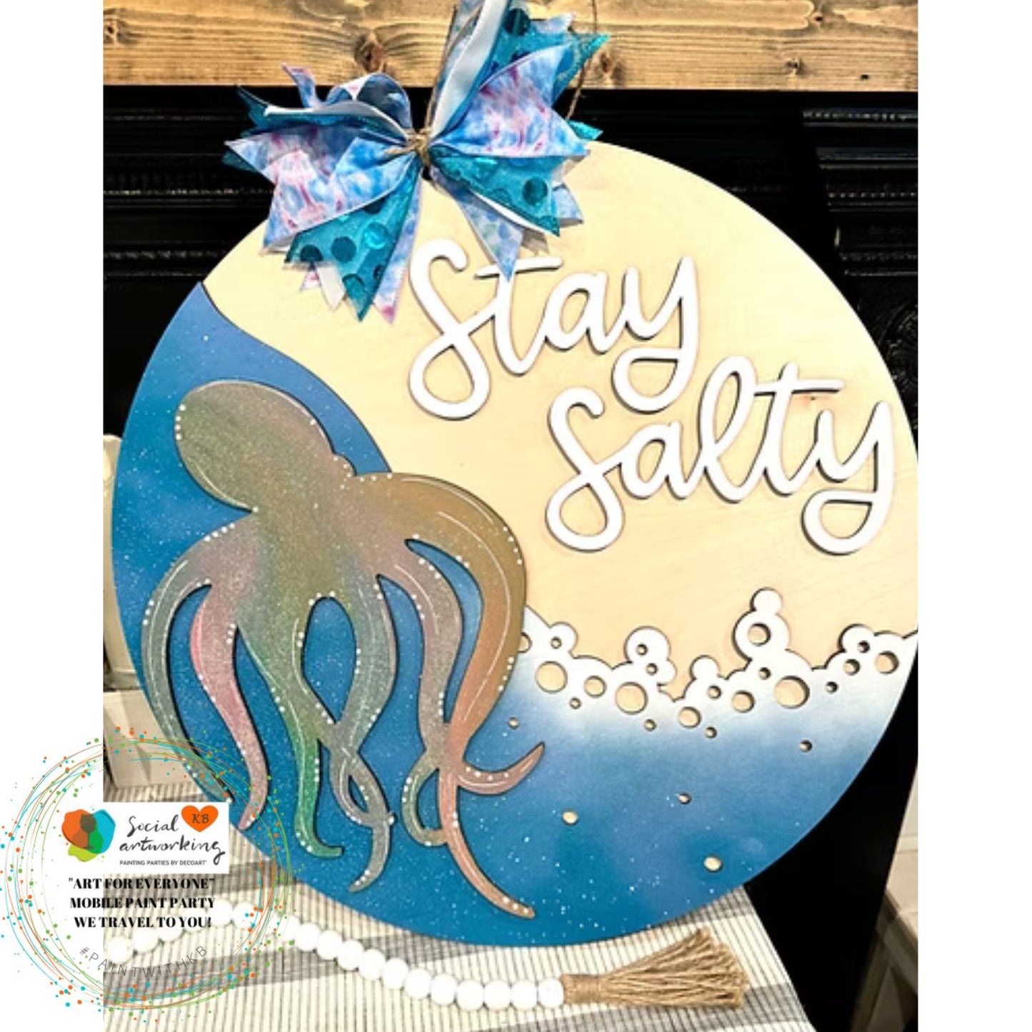 Stay Salty Octopus 2-D Wood Hanger