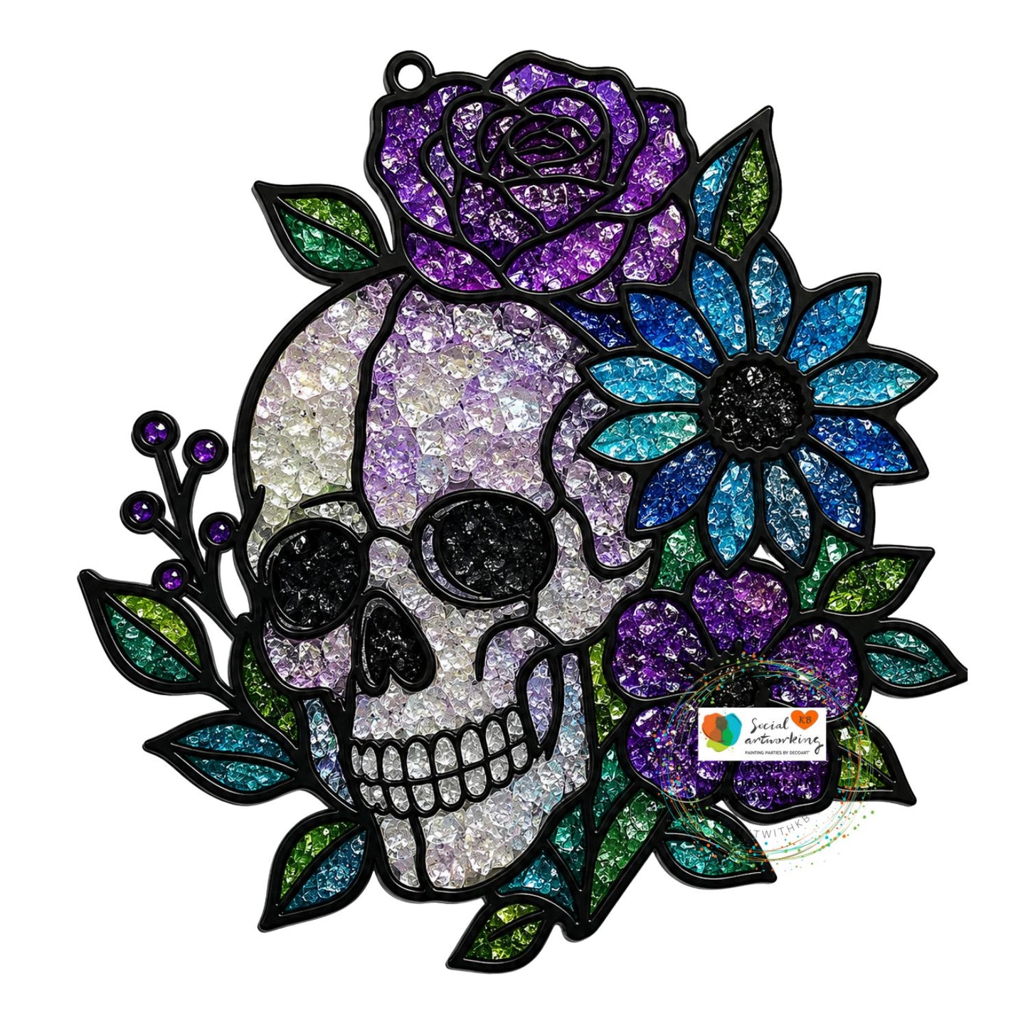 Sugar Skull Suncatcher 6 or 8 inch shape