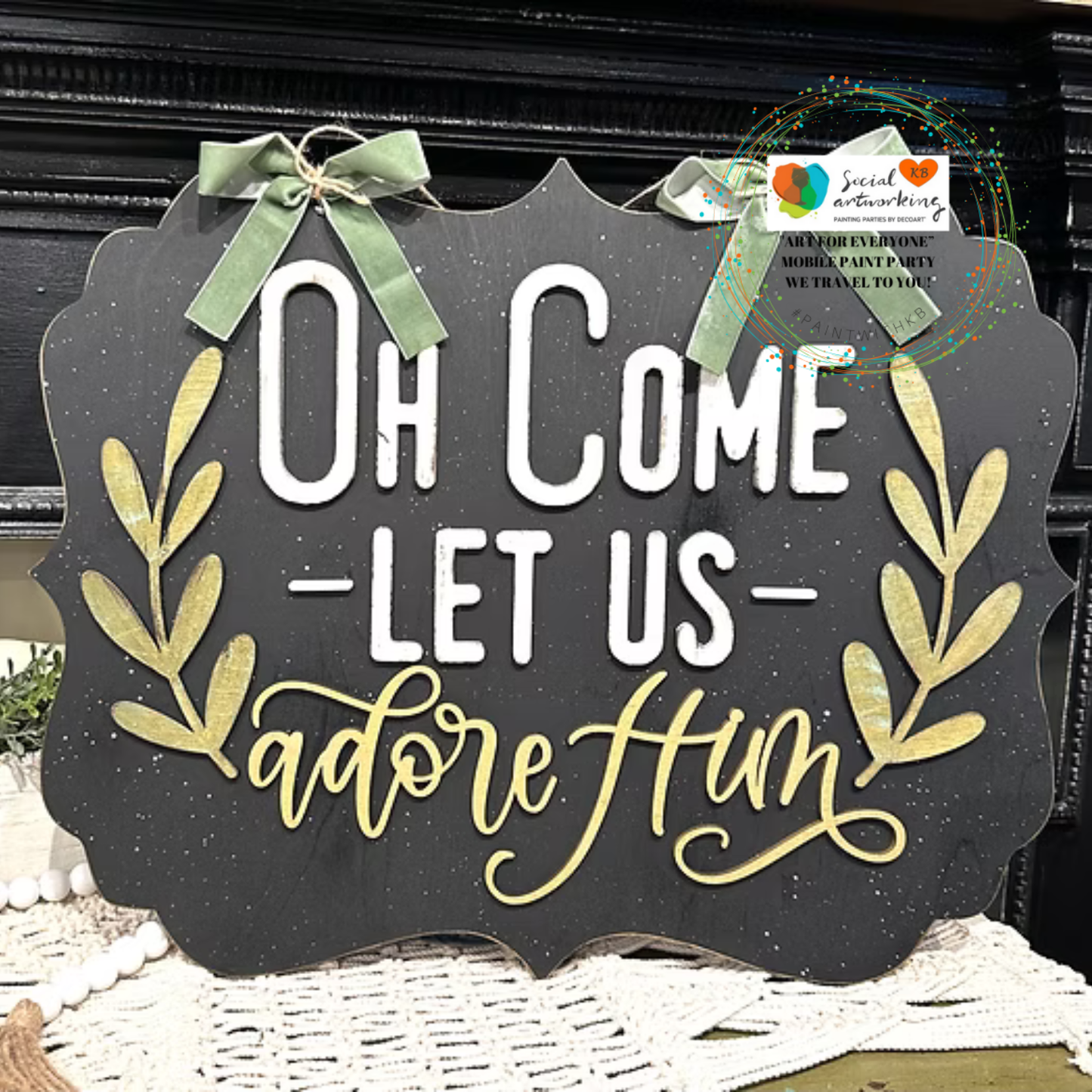 Oh Come Let Us Adore Him 2-D Wood Shape