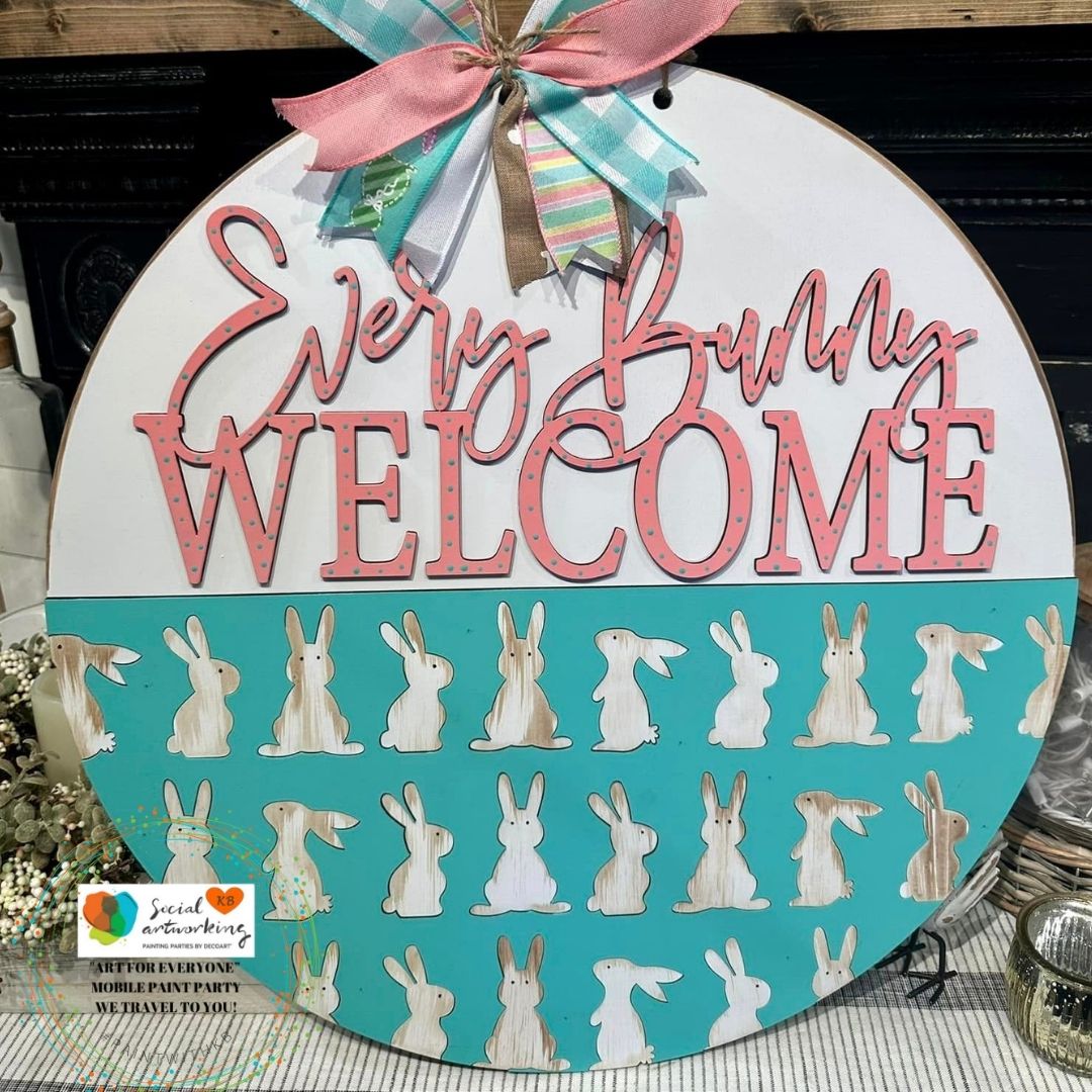 Every Bunny Welcome 2-D Wood Door Hanger