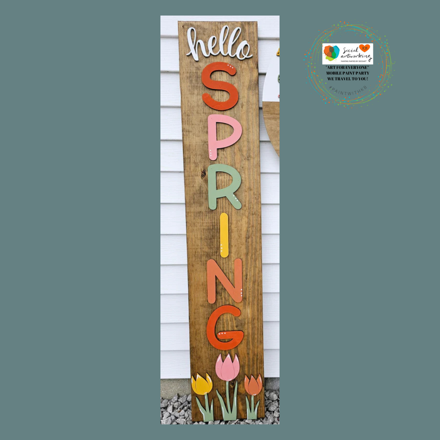 Hello Spring Tulips 2-D Leaner