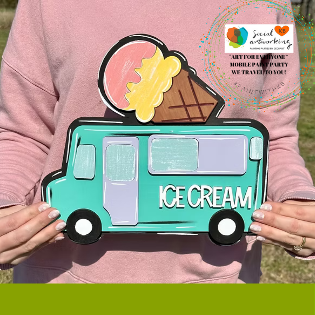 Ice Cream Sitter 2-D Wood Shape