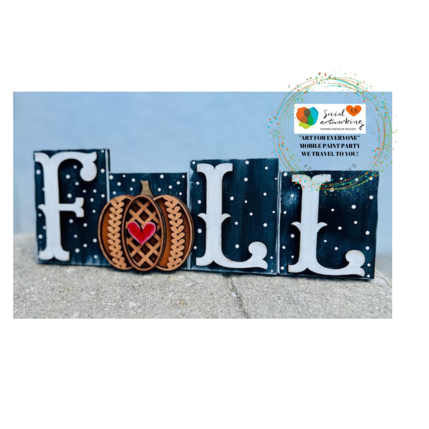 Fall Sweater Pumpkin Word Block Shelf Sitter