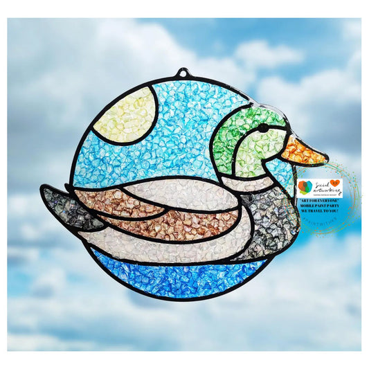 Faux Stain Glass Duck 6 or 8 inch shape