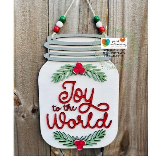 Joy to the World Masoon Jar 3-D Wood Shape