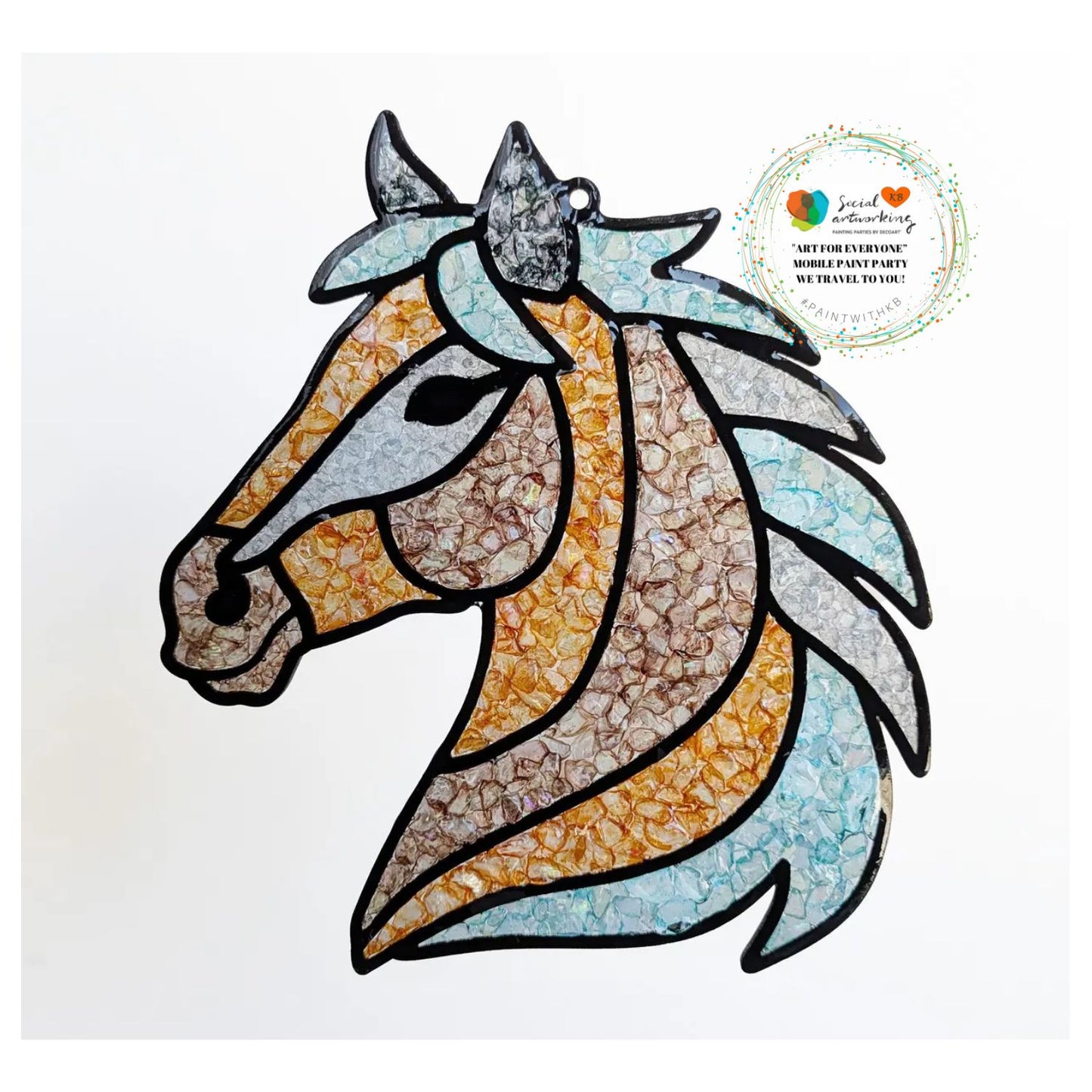 Faux Stain glass Horse 6 or 8 inch shape