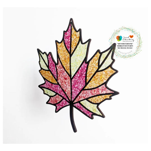Faux Stain Glass Maple Leaf 6 or 8 inch shape