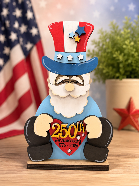 250th Anniversary Uncle Sam Sitter 2-D Wood Shape