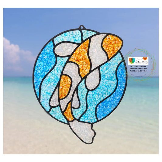 Faux Stain Glass Koi Fish 6 or 8 inch shape