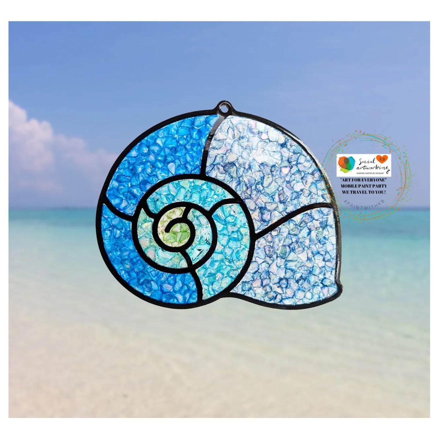 Faux Stain Glass Seashell Suncatcher Bundle or 6 or 8 inch shape separate