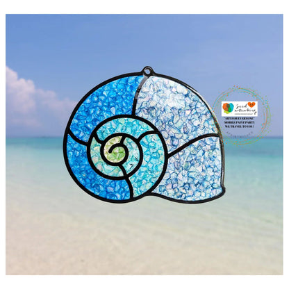 Faux Stain Glass Seashell Suncatcher Bundle or 6 or 8 inch shape separate