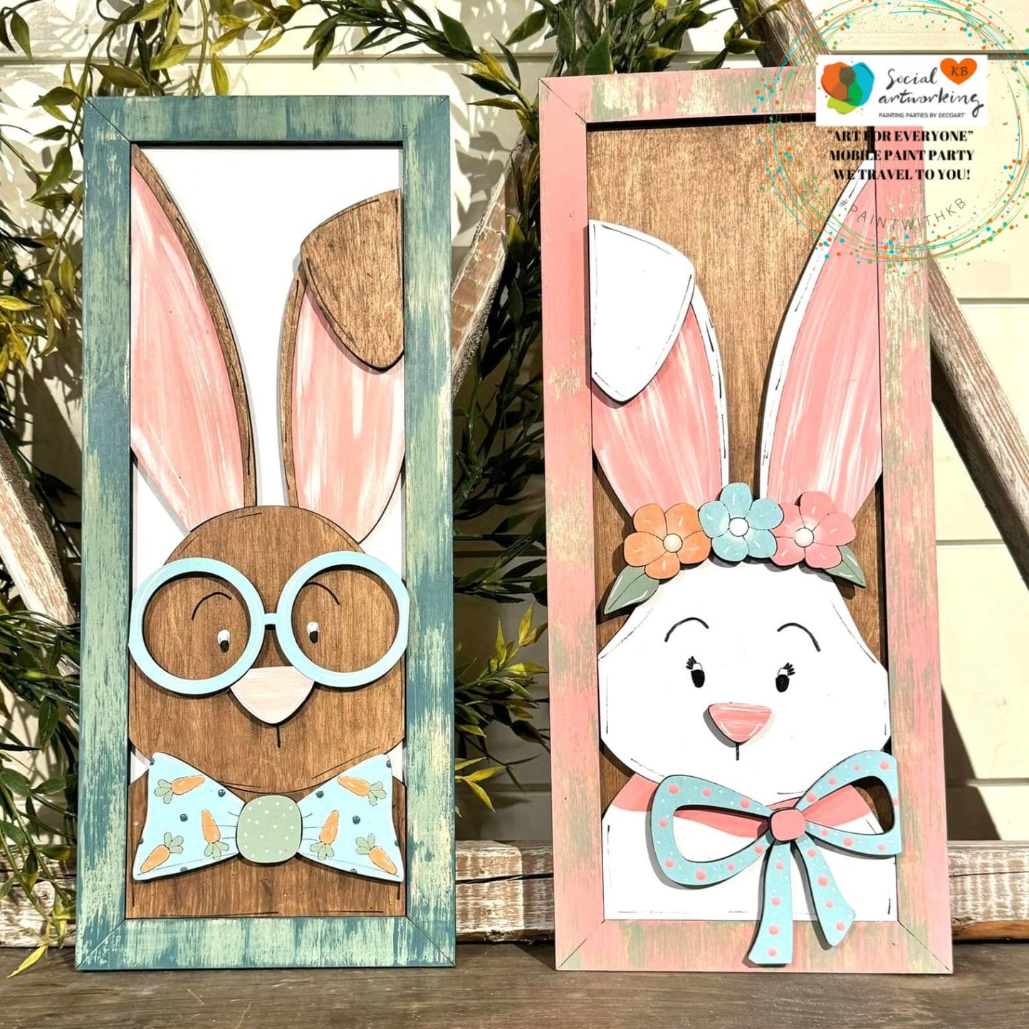 Framed Bunny 2-D Wood Shape