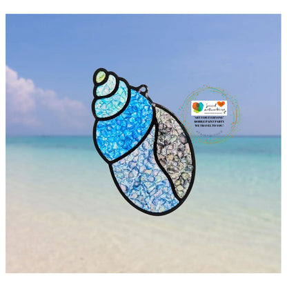 Faux Stain Glass Seashell Suncatcher Bundle or 6 or 8 inch shape separate