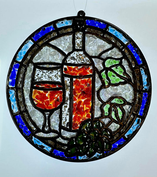 Faux Stain glass Wine Bottle
