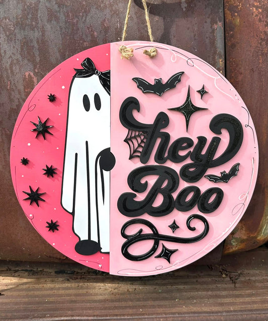 Hey Boo Ghost 2-D Wood Shape