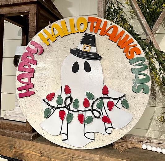 Happy HallowThanksMas 2-D Door Hanger