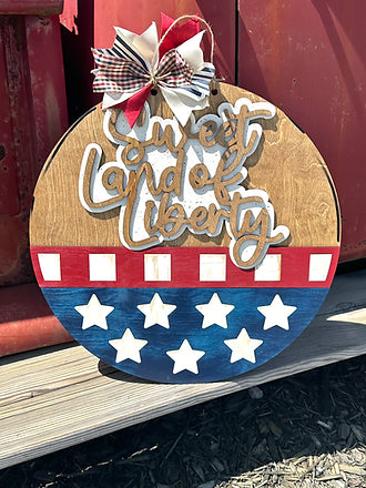 Sweet Land Of Liberty 2-D Wood Door Hanger