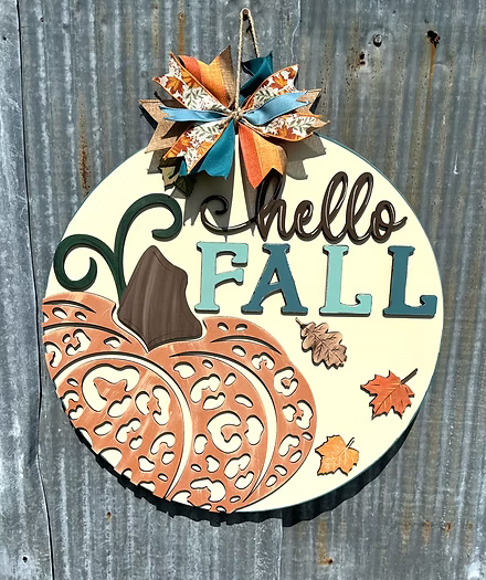 Hello Fall LEOPARD Pumpkin