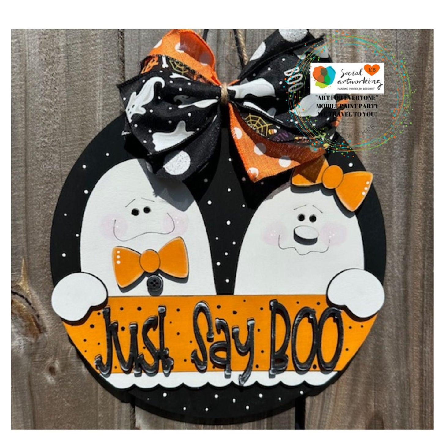 Just Say Boo Ghost Door Hanger