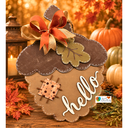 Hello Acorn 2-D Wood Door Hanger
