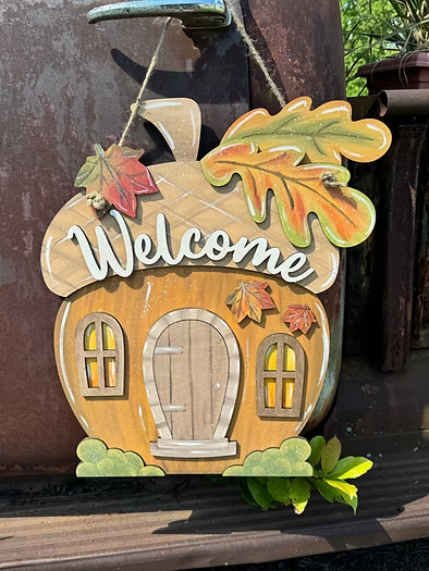 Acorn House Welcome 2-D Wood Shape