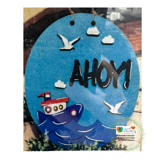 Ahoy Boat 2-D Wood Kids Sign