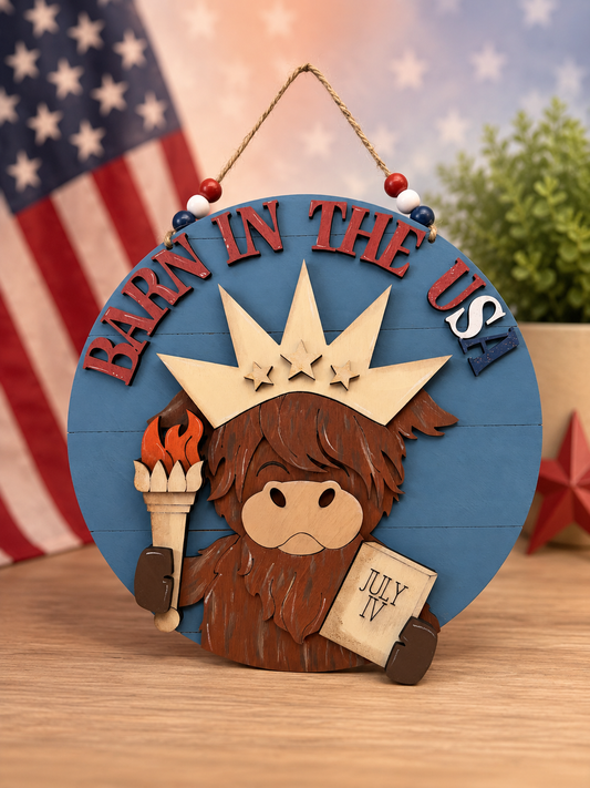 Barn in the USA Cow 2-D Wood Door Hanger