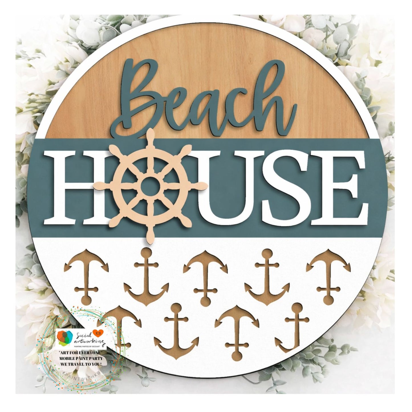 Beach House Anchor Bottom 2-D Wood Hanger