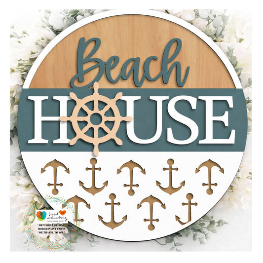 Beach House Anchor Bottom 2-D Wood Hanger