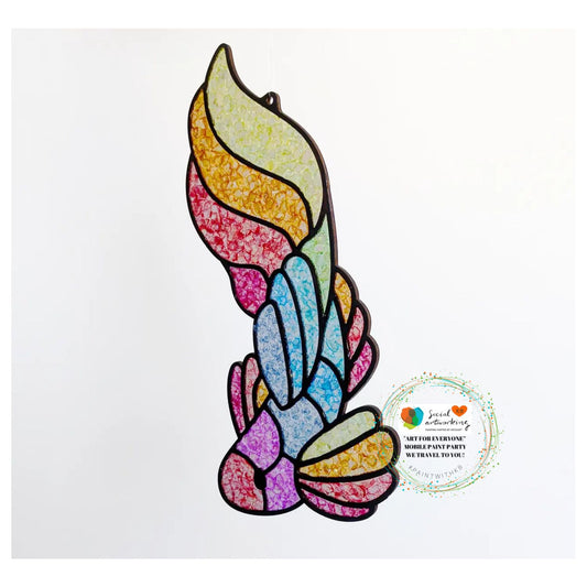 Faux Stain Glass Beta Fish 6 or 8 inch shape