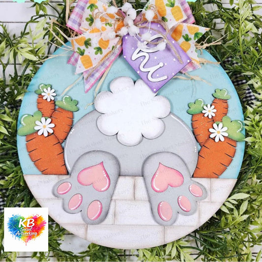 Bunny Butt Easter 2-D Wood Door Hanger