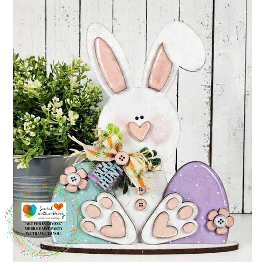 Bunny Easter Shelf Sitter Stand Alone 2-D Wood Shape