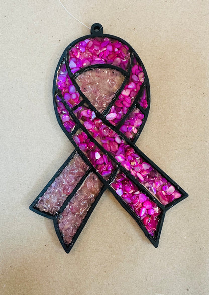 Faux Stain Glass Cancer Ribbion