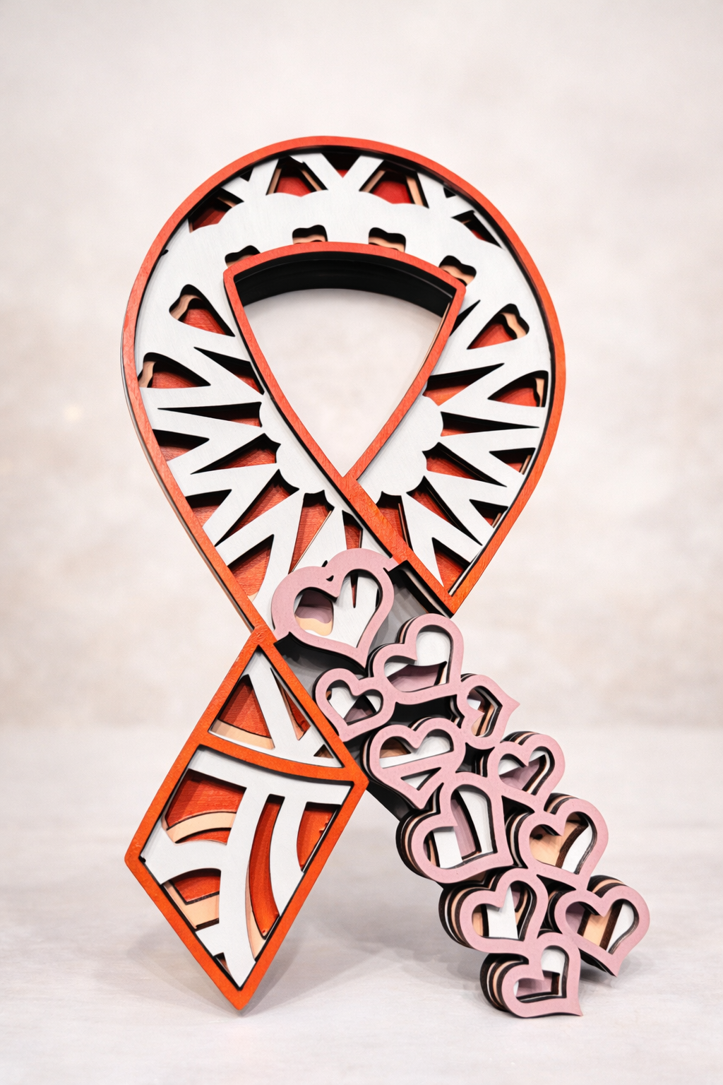 Stronger Than Cancer Ribbon 2-D Wood Shape