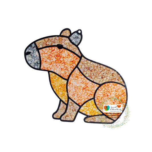 Capybara Suncatcher  6 or 8 inch shape